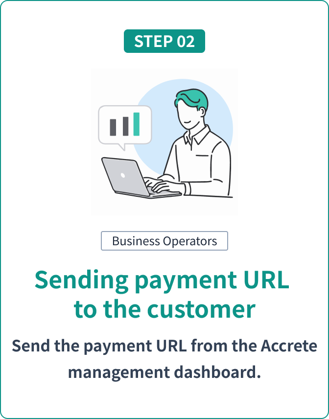 STEP 02 Send payment URL to customer